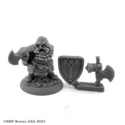Reaper Bones USA: Hagar, Dwarf Fighter (07109) -Gnomish Bazaar 07109 w 3