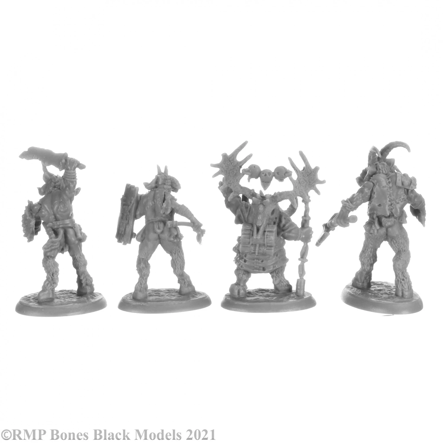 Reaper Bones Black: Beastmen (4) (44152) Reaper Bones Black: Beastmen (4) (44152) -Gnomish Bazaar 44152 w 2