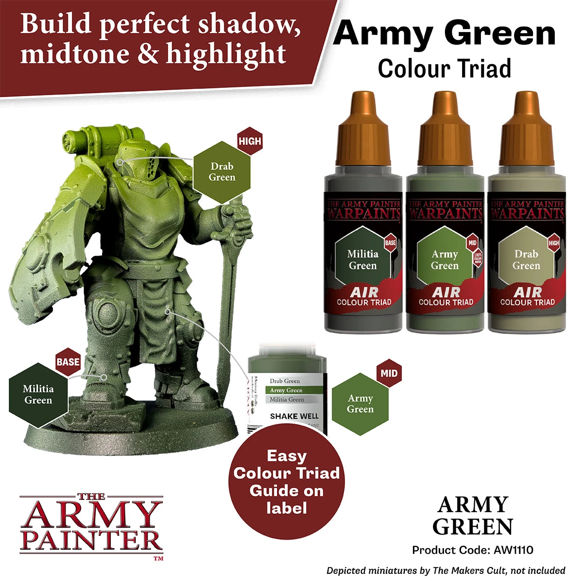 The Army Painter Warpaints Air: Army Green (AW1110) The Army Painter Warpaints Air: Army Green (AW1110) -Gnomish Bazaar AW1110 ArmyGreen Imgnr.3copy