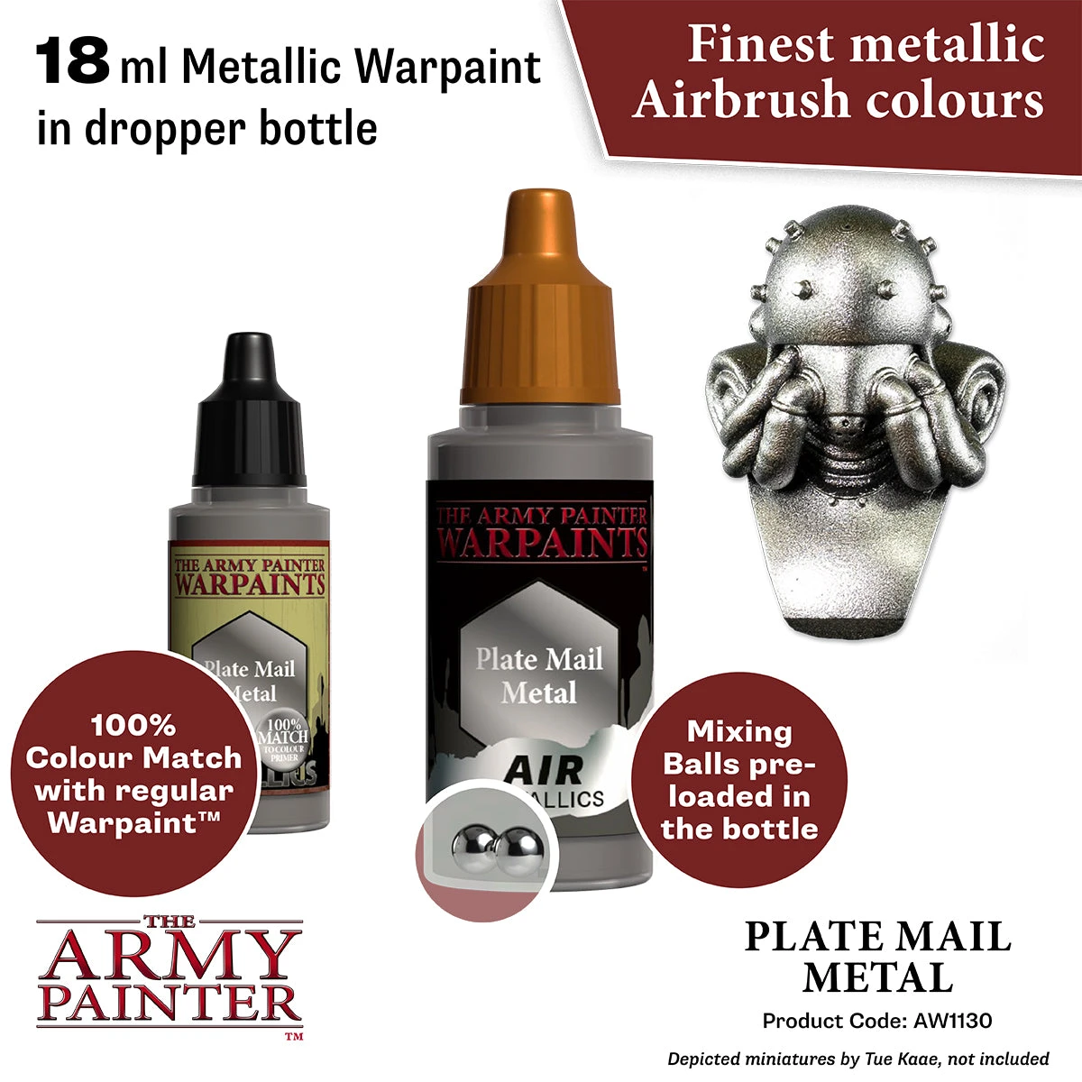 The Army Painter Warpaints Air Metallics: Plate Mail Metal (AW1130) The Army Painter Warpaints Air Metallics: Plate Mail Metal (AW1130) -Gnomish Bazaar AW1130 PlateMailMetal img2copy