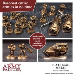The Army Painter Warpaints Air Metallics: Plate Mail Metal (AW1130) 3 The Army Painter Warpaints Air Metallics: Plate Mail Metal (AW1130) -Gnomish Bazaar AW1130 PlateMailMetal img4copy