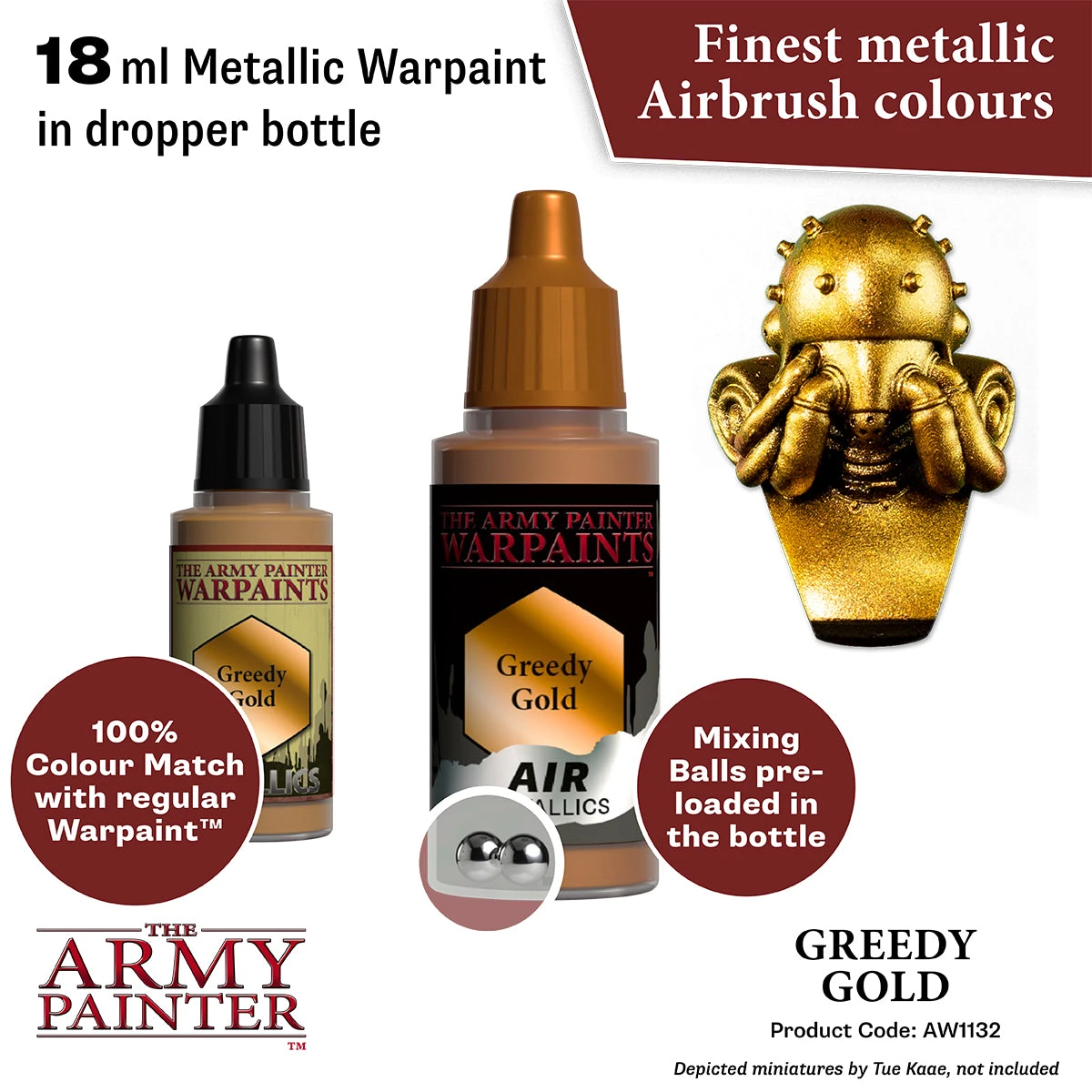 The Army Painter Warpaints Air Metallics: Greedy Gold (AW1132) The Army Painter Warpaints Air Metallics: Greedy Gold (AW1132) -Gnomish Bazaar AW1132 GreedyGold img2copy