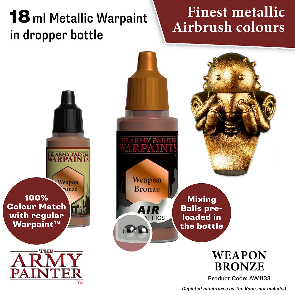 The Army Painter Warpaints Air Metallics: Weapon Bronze (AW1133) The Army Painter Warpaints Air Metallics: Weapon Bronze (AW1133) -Gnomish Bazaar AW1133 WeaponBronze img2copy