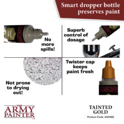 The Army Painter Warpaints Air Metallics: Tainted Gold (AW1482) -Gnomish Bazaar AW1482 TaintedGold img5copy
