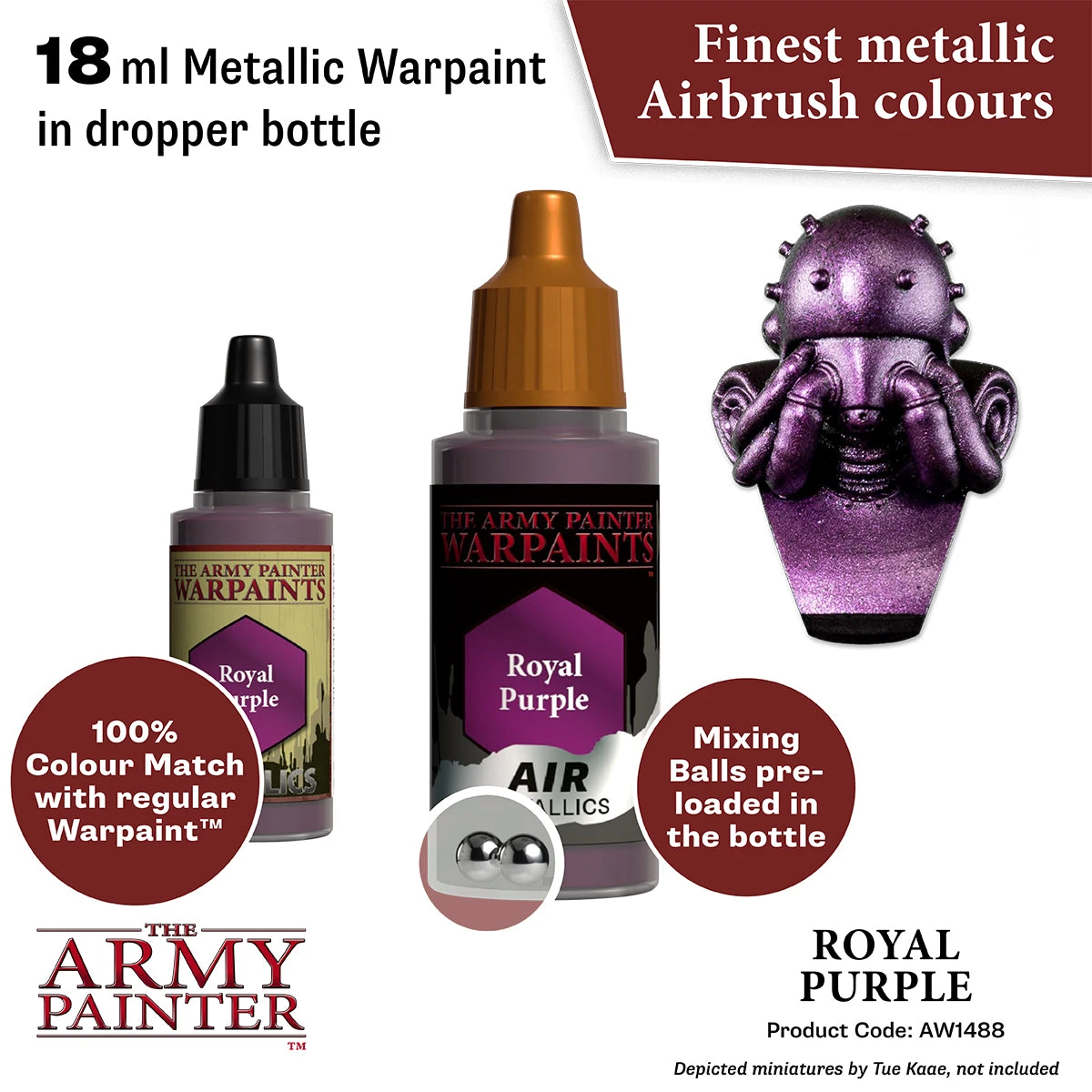 The Army Painter Warpaints Air Metallics: Royal Purple (AW1488) The Army Painter Warpaints Air Metallics: Royal Purple (AW1488) -Gnomish Bazaar AW1488 RoyalPurple img2copy