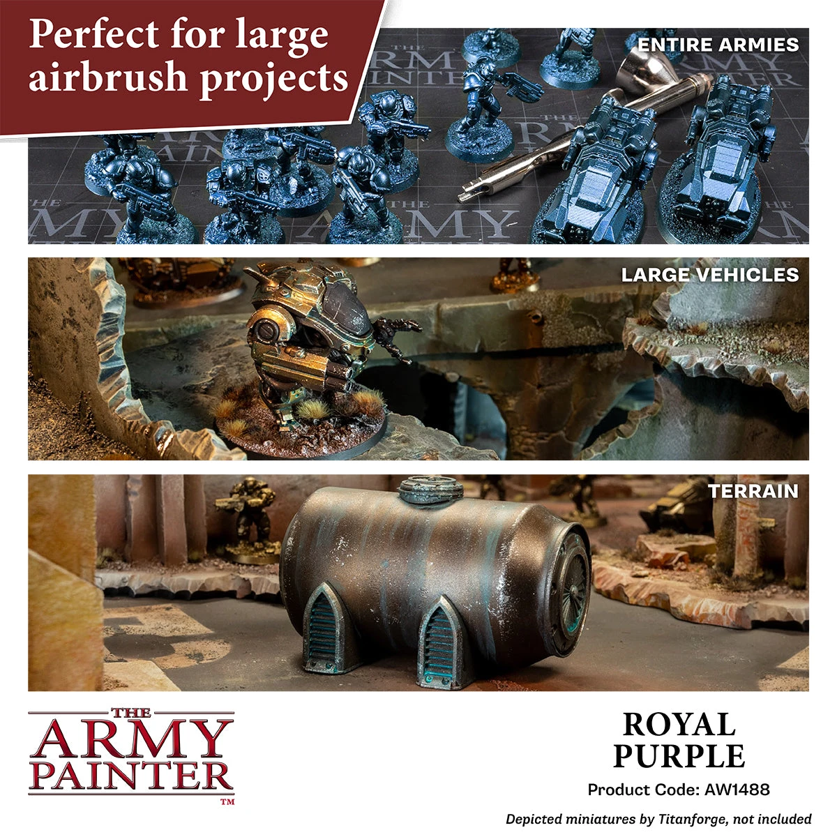 The Army Painter Warpaints Air Metallics: Royal Purple (AW1488) The Army Painter Warpaints Air Metallics: Royal Purple (AW1488) -Gnomish Bazaar AW1488 RoyalPurple img7copy