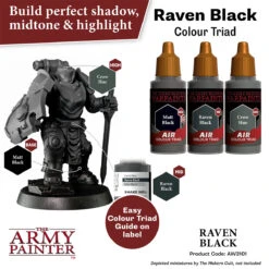 The Army Painter Warpaints Air: Raven Black (AW3101) 2 The Army Painter Warpaints Air: Raven Black (AW3101) -Gnomish Bazaar AW3101 RavenBlack Imgnr.3copy