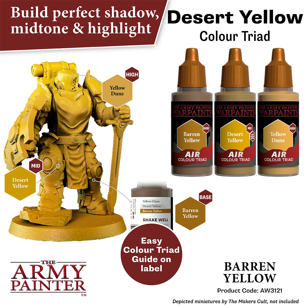 The Army Painter Warpaints Air: Barren Yellow (AW3121) The Army Painter Warpaints Air: Barren Yellow (AW3121) -Gnomish Bazaar AW3121 BarrenYellow Imgnr.3copy