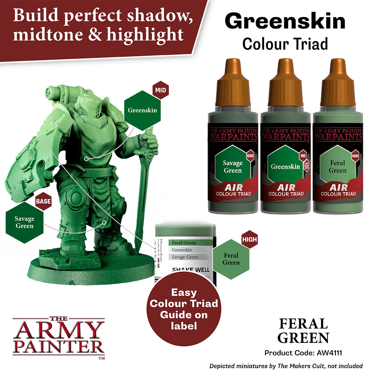 The Army Painter Warpaints Air: Feral Green (AW4111) The Army Painter Warpaints Air: Feral Green (AW4111) -Gnomish Bazaar AW4111 FeralGreen Imgnr.3copy