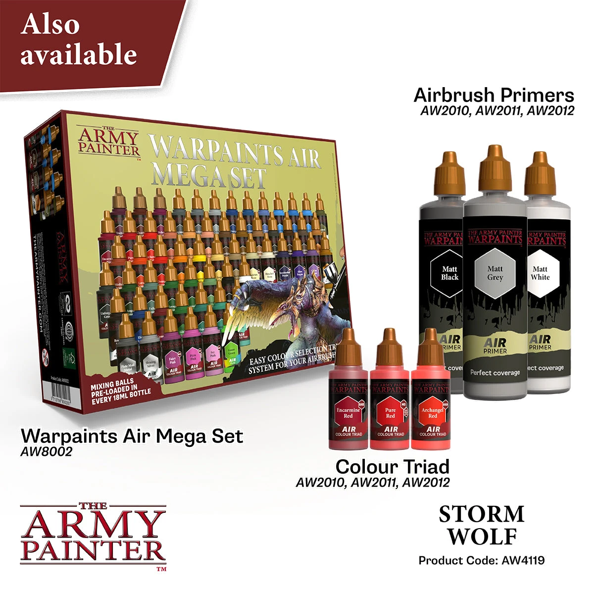 The Army Painter Warpaints Air: Storm Wolf (AW4119) The Army Painter Warpaints Air: Storm Wolf (AW4119) -Gnomish Bazaar AW4119 StormWolf Imgnr.6copy