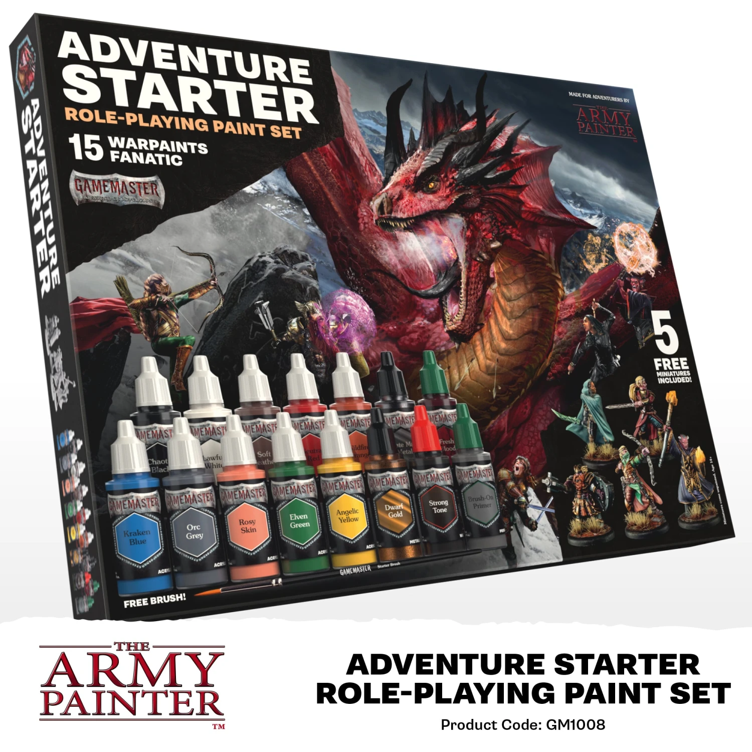 The Army Painter GameMaster: Adventure Starter Role-Playing Paint Set (GM1008) The Army Painter GameMaster: Adventure Starter Role-Playing Paint Set (GM1008) -Gnomish Bazaar GM1008 Adventure Starter Role playing Paint Set PROMO retail 1