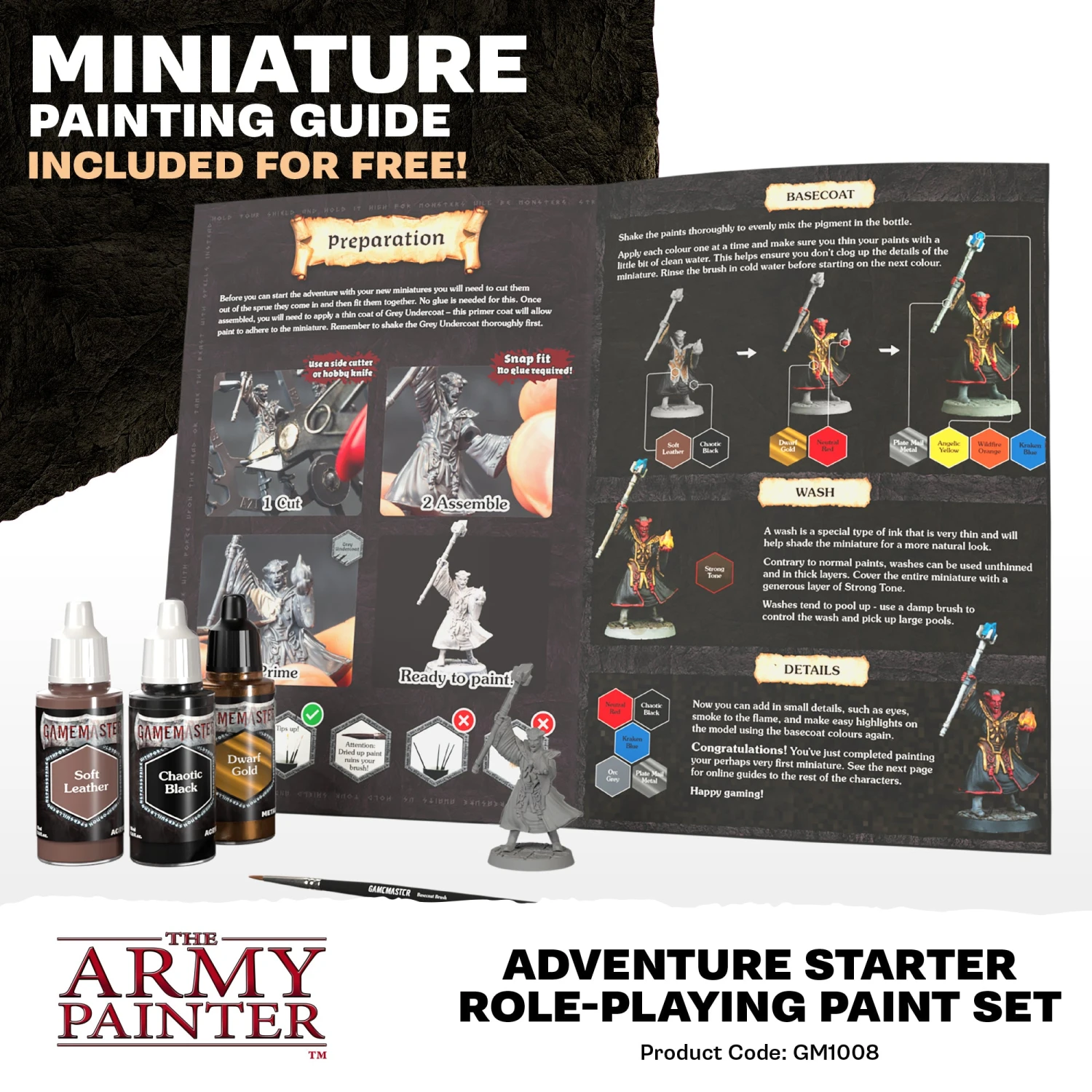 The Army Painter GameMaster: Adventure Starter Role-Playing Paint Set (GM1008) The Army Painter GameMaster: Adventure Starter Role-Playing Paint Set (GM1008) -Gnomish Bazaar GM1008 Adventure Starter Role playing Paint Set PROMO retail 4