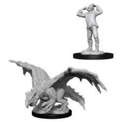 Wizkids D&D Nolzur's Marvelous Miniatures: Green Dragon Wyrmling & Afflicted Elf (90029)