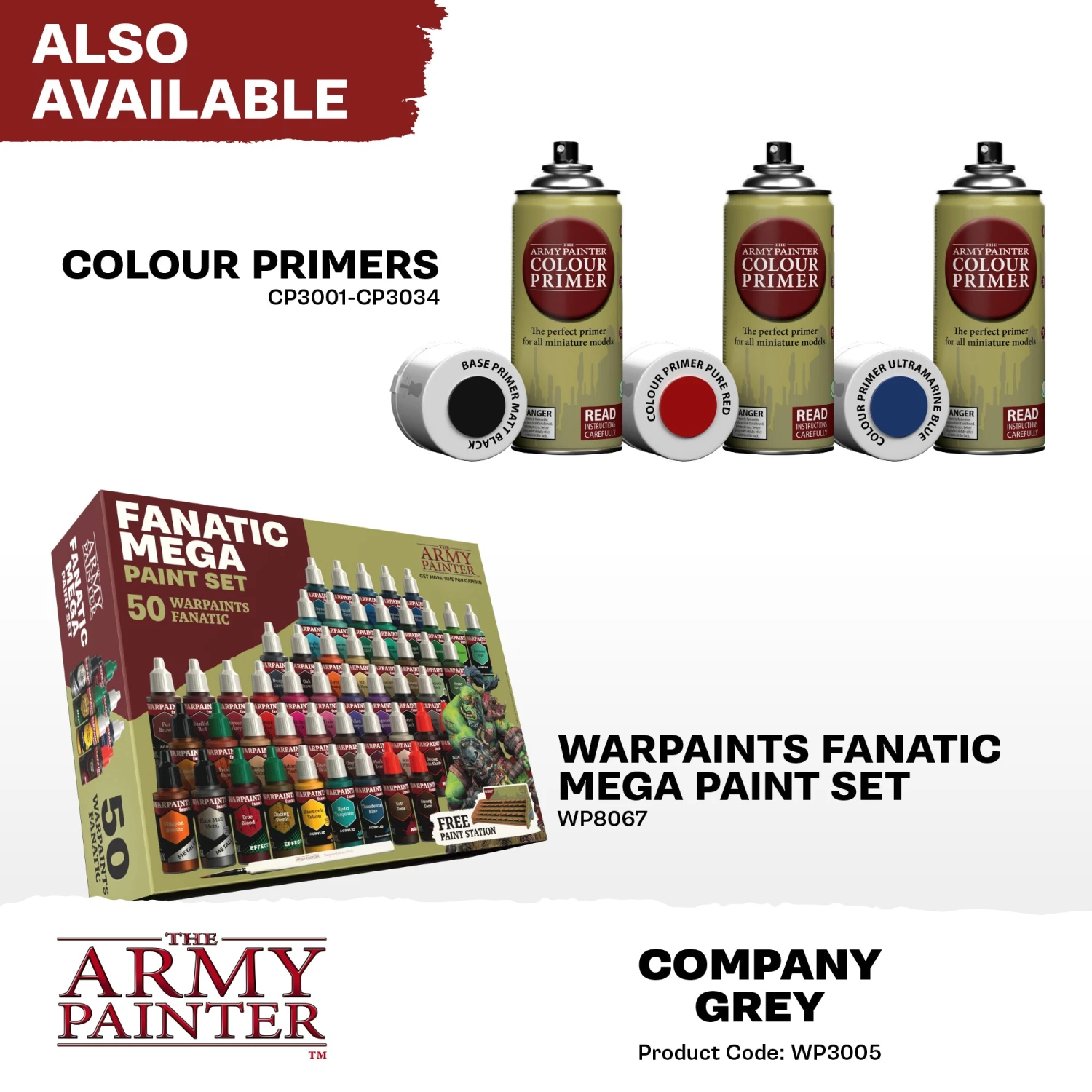 The Army Painter Warpaints Fanatic: Company Grey (WP3005) The Army Painter Warpaints Fanatic: Company Grey (WP3005) -Gnomish Bazaar WP3005 CompanyGrey Acrylics 7copy