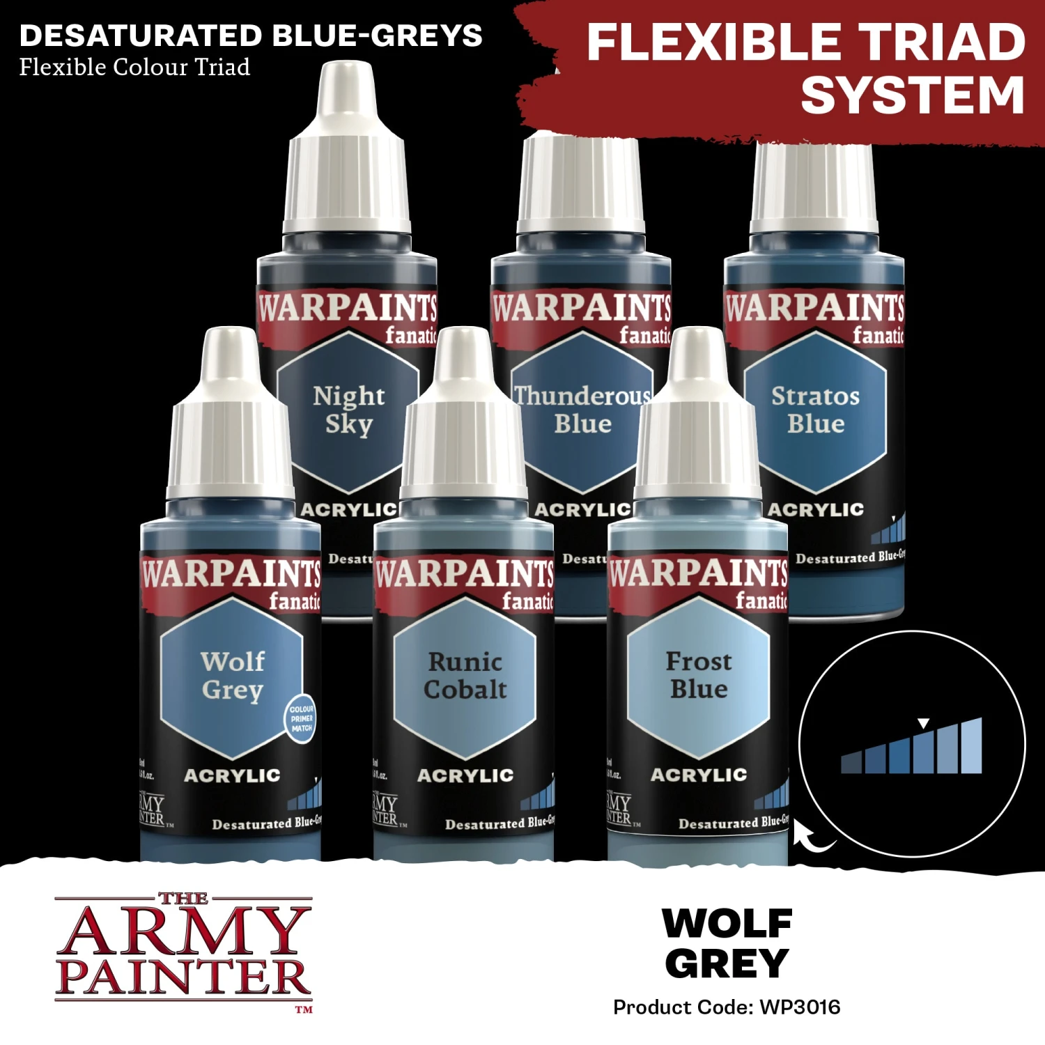 The Army Painter Warpaints Fanatic: Wolf Grey (WP3016) The Army Painter Warpaints Fanatic: Wolf Grey (WP3016) -Gnomish Bazaar WP3016 WolfGrey Acrylics 4copy