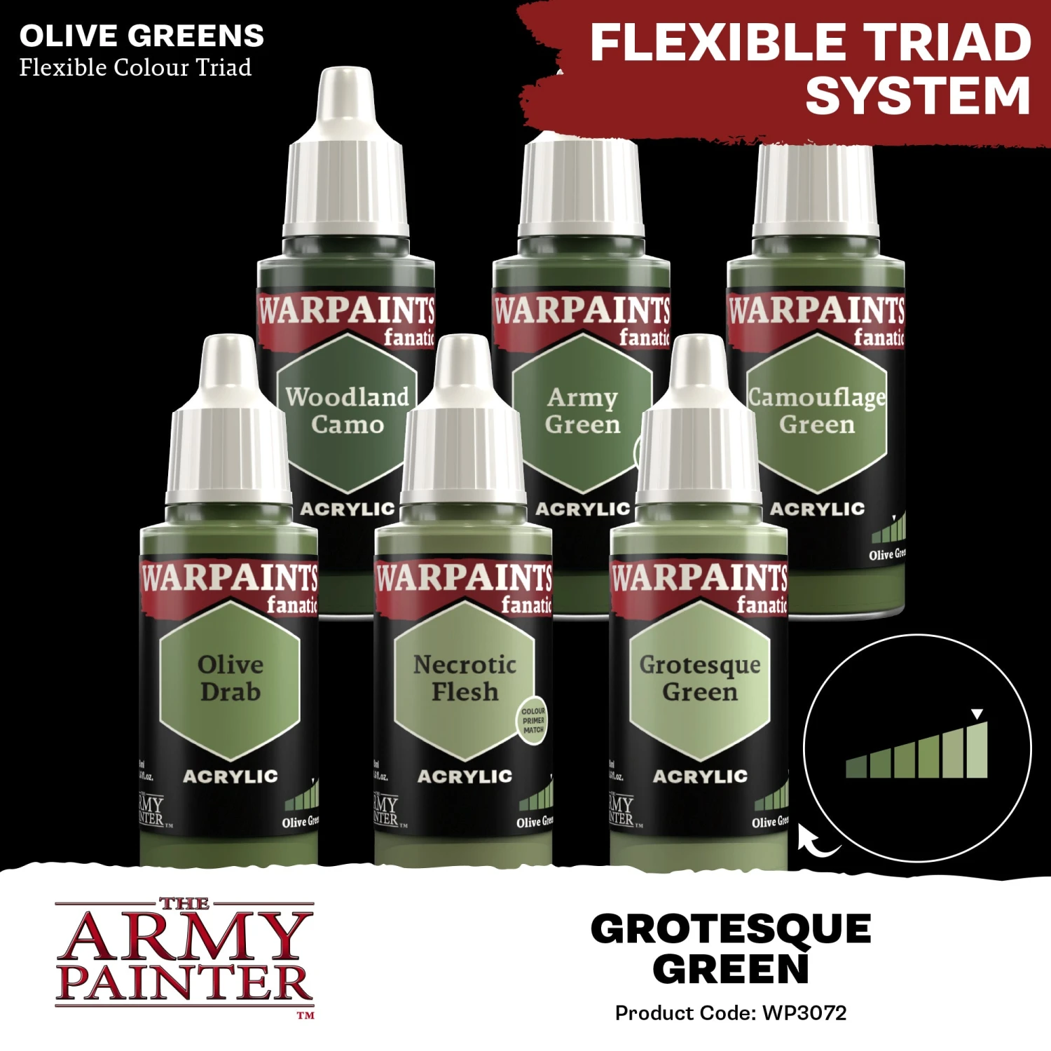 The Army Painter Warpaints Fanatic: Grotesque Green (WP3072) The Army Painter Warpaints Fanatic: Grotesque Green (WP3072) -Gnomish Bazaar WP3072 GrotesqueGreen Acrylics 4copy