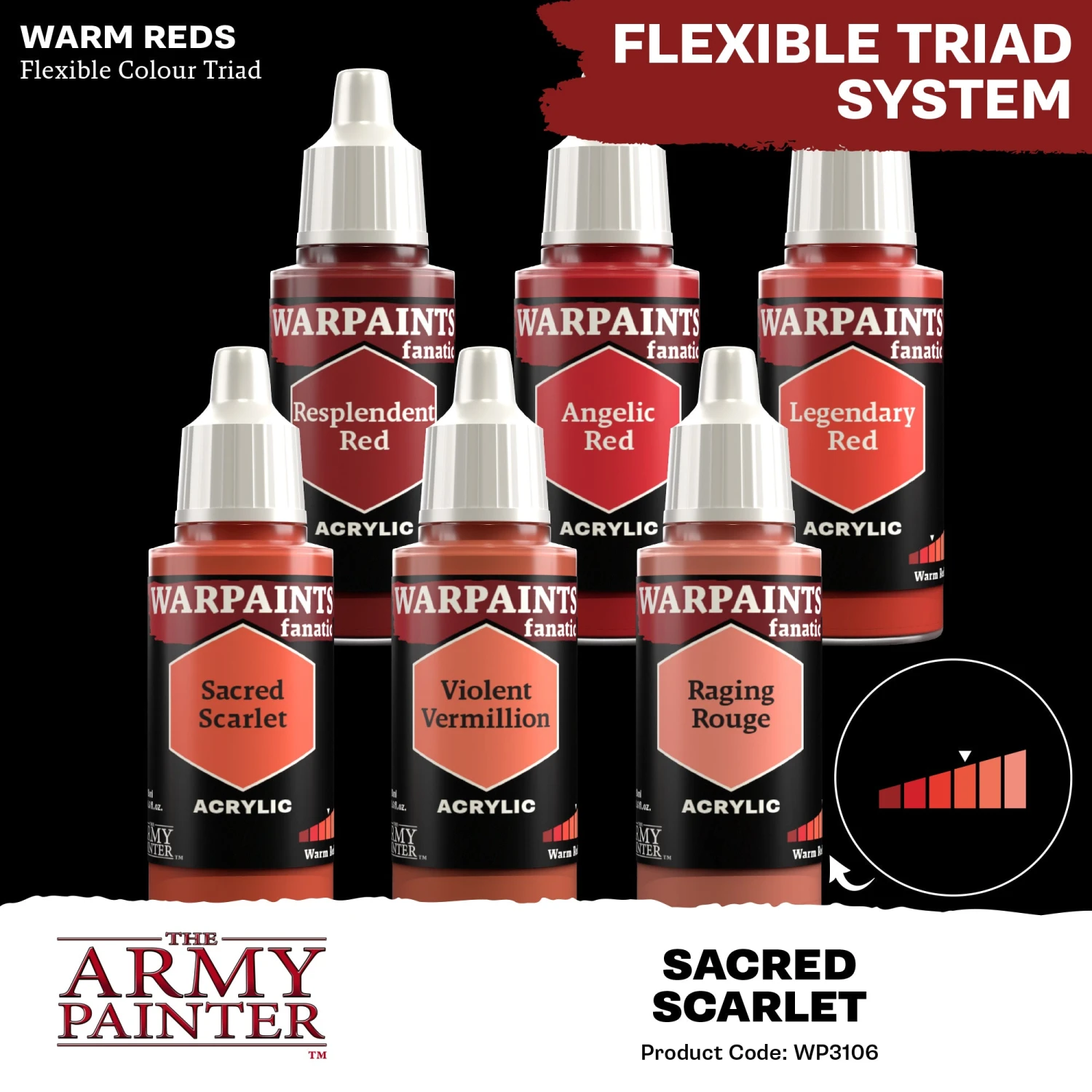 The Army Painter Warpaints Fanatic: Sacred Scarlet (WP3106) The Army Painter Warpaints Fanatic: Sacred Scarlet (WP3106) -Gnomish Bazaar WP3106 SacredScarlet Acrylics 4copy