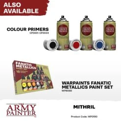 The Army Painter Warpaints Fanatic Metallic: Mithril (WP3190) -Gnomish Bazaar WP3190 Mithril Metallics 7copy