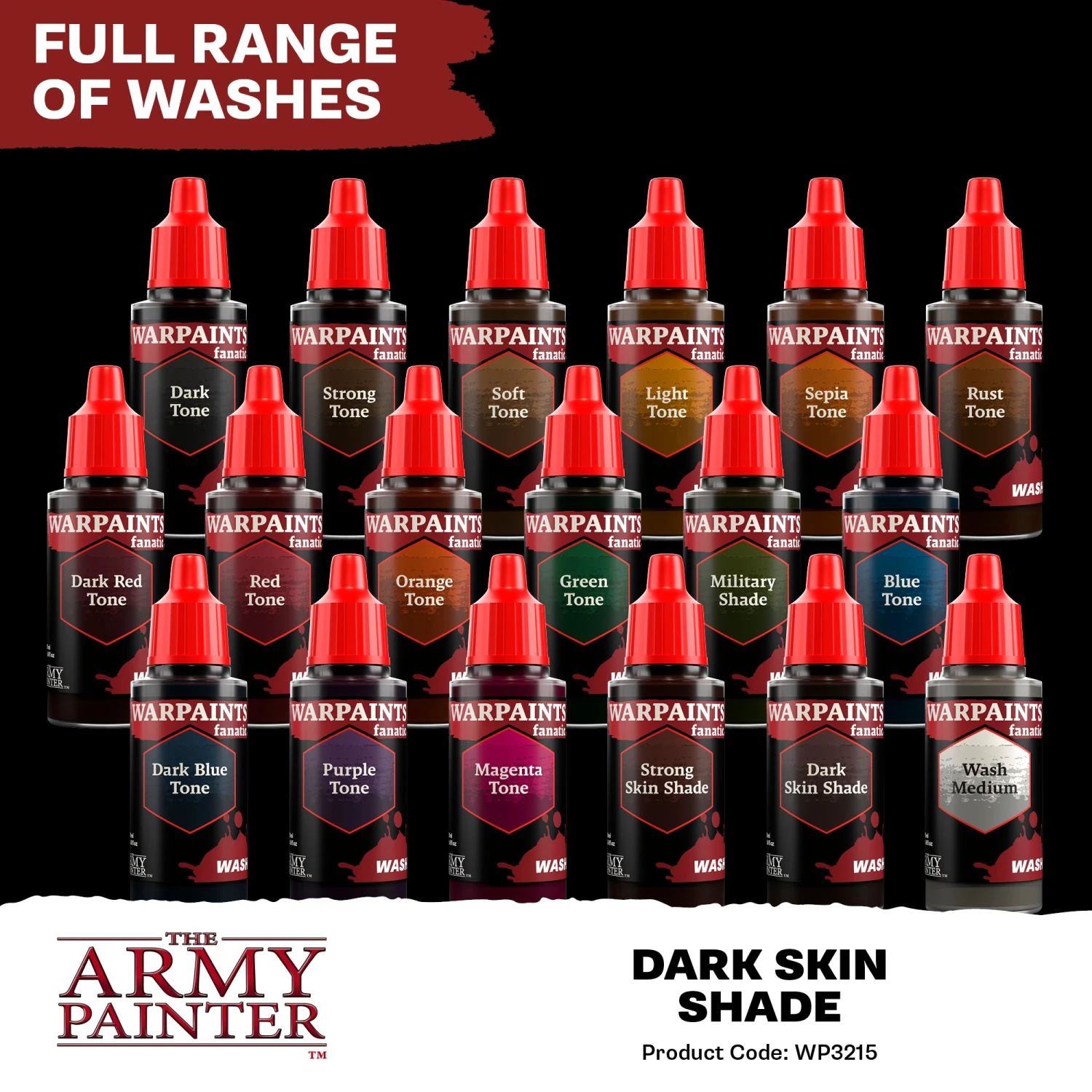 The Army Painter Warpaints Fanatic Wash: Dark Skin Shade (WP3215) The Army Painter Warpaints Fanatic Wash: Dark Skin Shade (WP3215) -Gnomish Bazaar WP3215 Dark Skin Shade Washes 4 copy