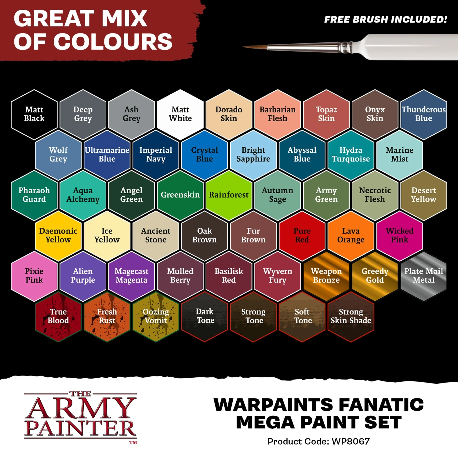 The Army Painter Warpaints Fanatic: Mega Paint Set (WP8067) The Army Painter Warpaints Fanatic: Mega Paint Set (WP8067) -Gnomish Bazaar WP8067 PROMORetailers04