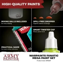 The Army Painter Warpaints Fanatic: Mega Paint Set (WP8067) 4 The Army Painter Warpaints Fanatic: Mega Paint Set (WP8067) -Gnomish Bazaar WP8067 PROMORetailers06