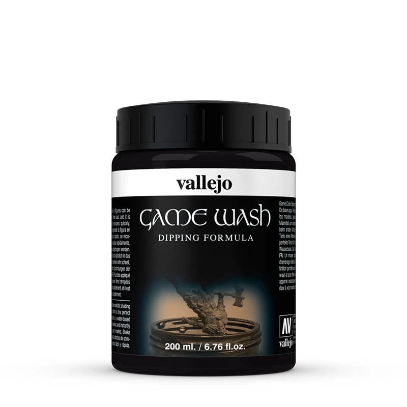 Vallejo Game Color Wash: Black (200ml) (73.301) - New Formula Vallejo Game Color Wash: Black (200ml) (73.301) - New Formula -Gnomish Bazaar game color wash vallejo 73301