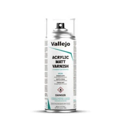Vallejo Hobby Paint Spray: Acrylic Matt Varnish (400ml) (28.531) - SLOW SHIPPING, READ SHIPPING RESTRICTIONS BEFORE BUYING