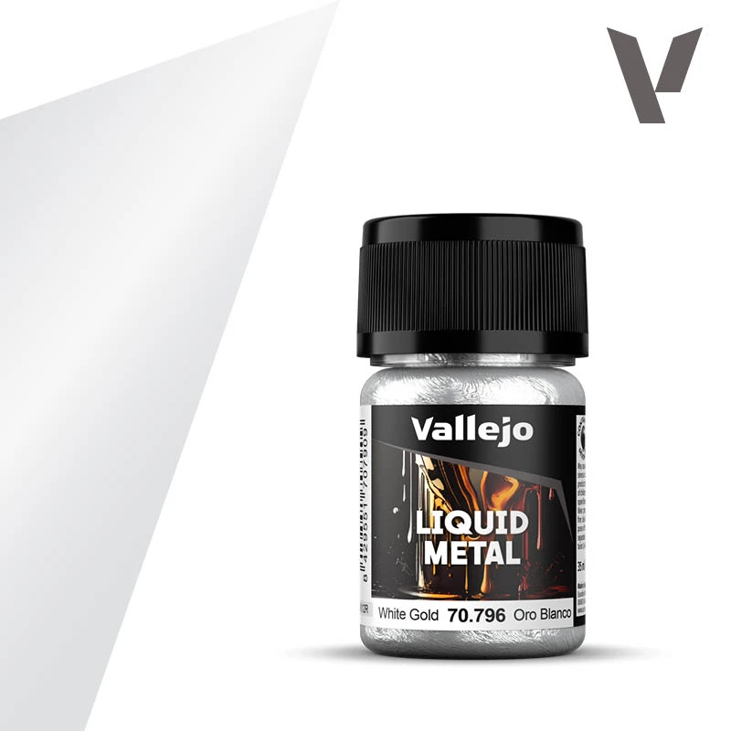 Vallejo Liquid Metal: White Gold (70.796) - SLOW SHIPPING, RESTRICTIONS Vallejo Liquid Metal: White Gold (70.796) - SLOW SHIPPING, RESTRICTIONS -Gnomish Bazaar vallejo liquid metal 70796 NewIC