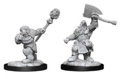 Wizkids MtG Unpainted Miniatures: Dwarf Fighter & Dwarf Cleric (90276)