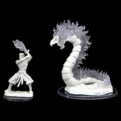 Wizkids Critical Role Unpainted Miniatures: Ashari Firetamer & Inferno Serpent (90476) -Gnomish Bazaar wzk90476 web 2contents